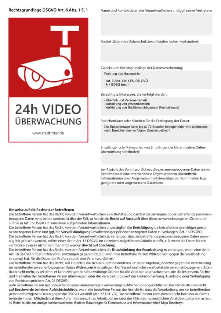 Informationsblatt Videoueberwachung editierbar2 - Stadtritter