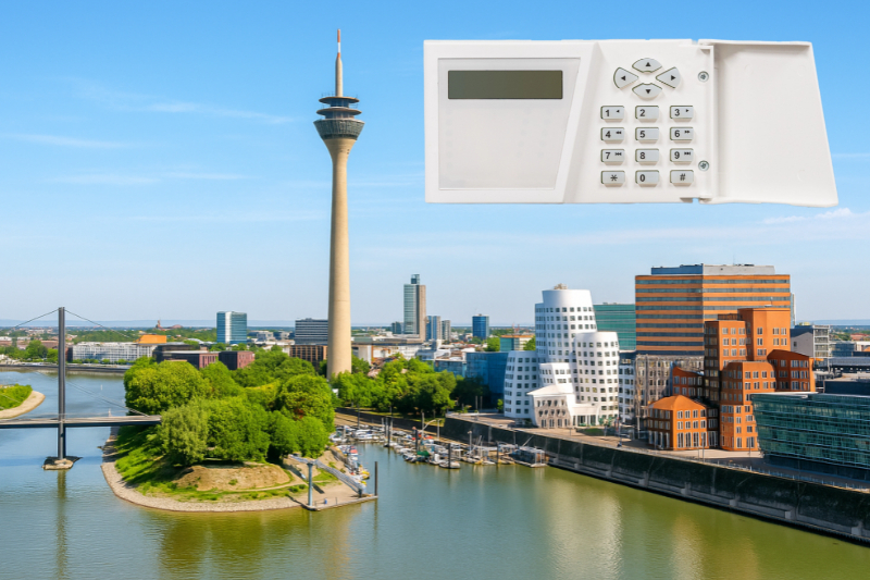 Alarmanlage in Duesseldorf - Blick auf die Stadt