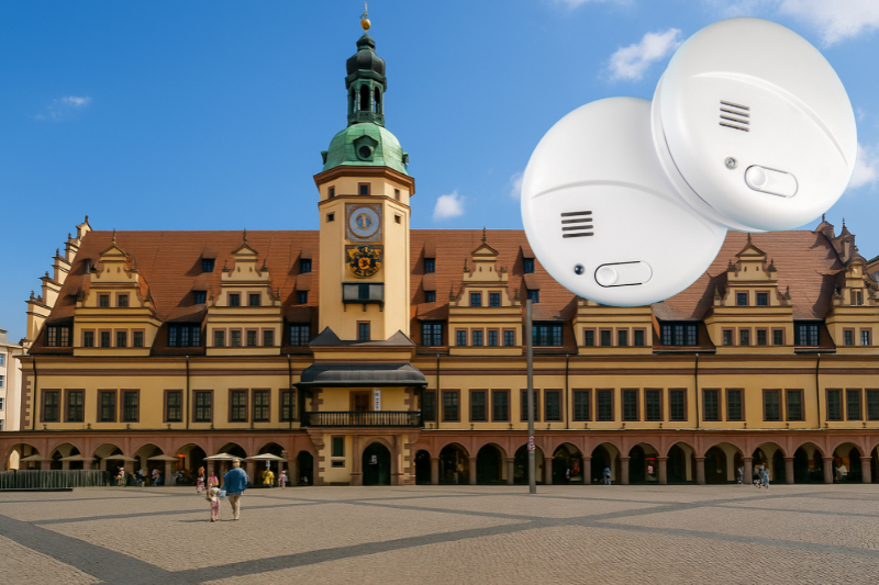 Rauchmelder in Leipzig - Blick auf das Rathaus