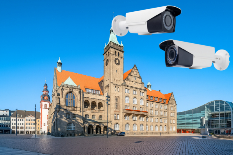 Videoüberwachung in Chemnitz - Blick auf das Rathaus