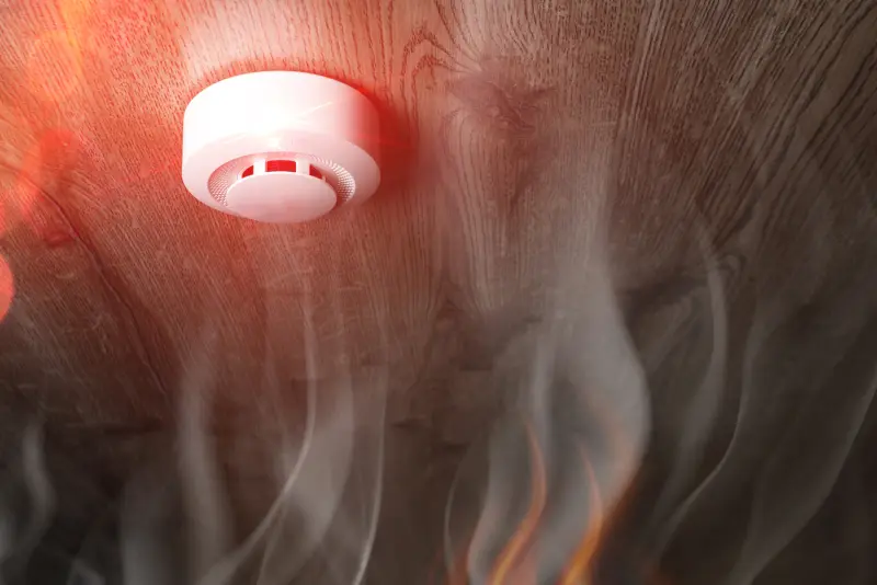 Rauchmelder mit Rauch