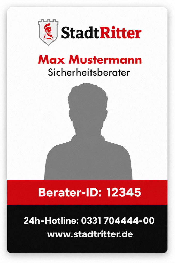 Stadtritter Erfahrungen & Kosten 2 Stadtritter Beraterausweis mit QR-Code und Berater-ID